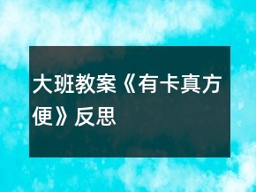 大班教案《有卡真方便》反思