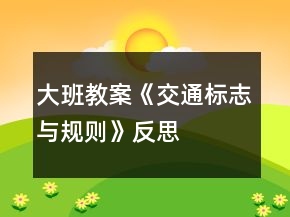 大班教案《交通標(biāo)志與規(guī)則》反思