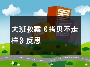 大班教案《拷貝不走樣》反思