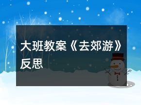 大班教案《去郊游》反思