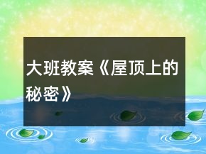 大班教案《屋頂上的秘密》
