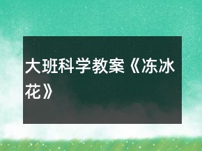 大班科學(xué)教案《凍冰花》