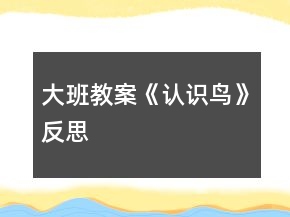 大班教案《認(rèn)識(shí)鳥(niǎo)》反思