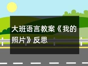 大班語言教案《我的照片》反思
