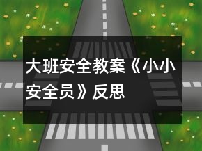 大班安全教案《小小安全員》反思