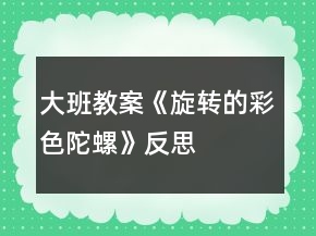 大班教案《旋轉(zhuǎn)的彩色陀螺》反思