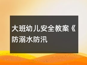 大班幼兒安全教案《“防溺水、防汛、防雷”安全教育》反思