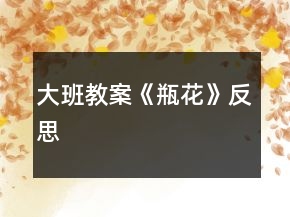 大班教案《瓶花》反思