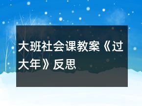 大班社會(huì)課教案《過大年》反思
