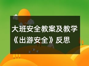 大班安全教案及教學(xué)《出游安全》反思
