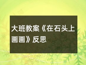 大班教案《在石頭上畫(huà)畫(huà)》反思
