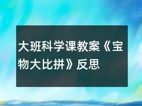 大班科學課教案《寶物大比拼》反思
