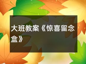 大班教案《驚喜留念盒》