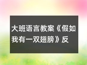 大班語(yǔ)言教案《假如我有一雙翅膀》反思
