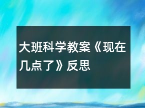 大班科學教案《現(xiàn)在幾點了》反思