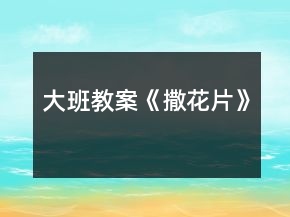 大班教案《撒花片》