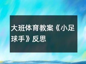 大班體育教案《小足球手》反思