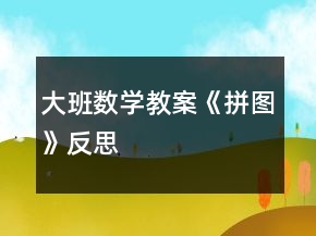 大班數(shù)學(xué)教案《拼圖》反思