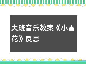 大班音樂(lè)教案《小雪花》反思