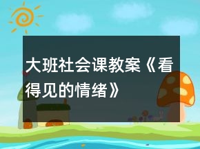 大班社會(huì)課教案《看得見的情緒》