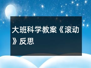 大班科學(xué)教案《滾動》反思
