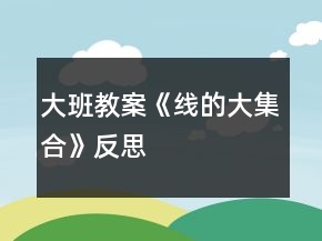 大班教案《線(xiàn)的大集合》反思