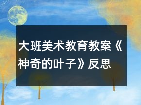 大班美術(shù)教育教案《神奇的葉子》反思