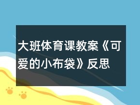 大班體育課教案《可愛的小布袋》反思