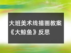 大班美術(shù)線描畫(huà)教案《大鯨魚(yú)》反思