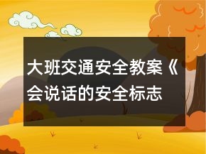 大班交通安全教案《會說話的安全標(biāo)志》反思