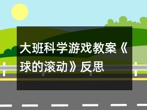 大班科學游戲教案《球的滾動》反思