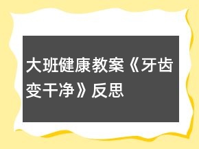 大班健康教案《牙齒變干凈》反思
