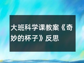 大班科學(xué)課教案《奇妙的杯子》反思