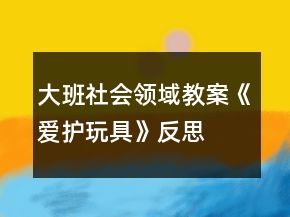 大班社會(huì)領(lǐng)域教案《愛護(hù)玩具》反思