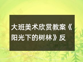 大班美術(shù)欣賞教案《陽光下的樹林》反思