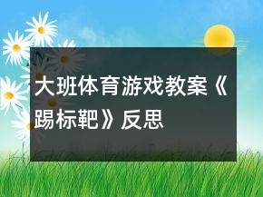 大班體育游戲教案《踢標靶》反思