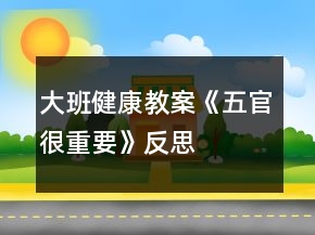 大班健康教案《五官很重要》反思