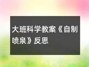 大班科學(xué)教案《自制噴泉》反思