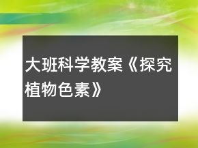 大班科學(xué)教案《探究植物色素》