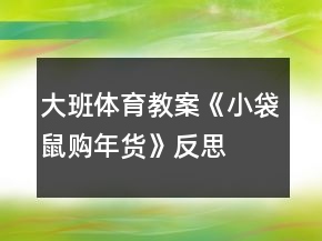 大班體育教案《小袋鼠購(gòu)年貨》反思