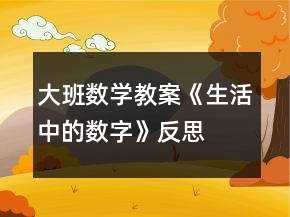 大班數(shù)學(xué)教案《生活中的數(shù)字》反思