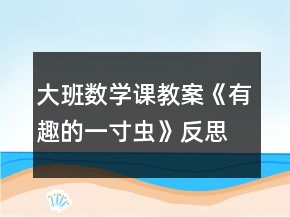 大班數(shù)學(xué)課教案《有趣的一寸蟲》反思