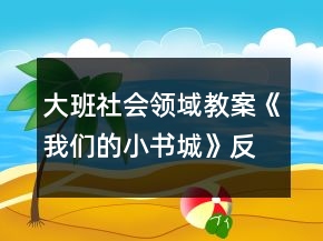 大班社會領(lǐng)域教案《我們的小書城》反思