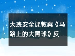 大班安全課教案《馬路上的大黑球》反思