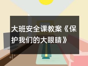 大班安全課教案《保護(hù)我們的大眼睛》反思