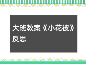 大班教案《小花被》反思