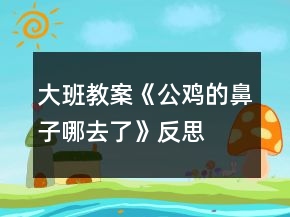 大班教案《公雞的鼻子哪去了》反思