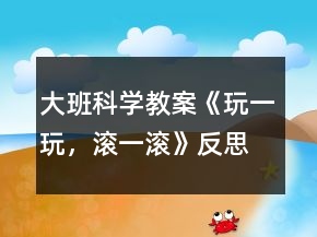 大班科學(xué)教案《玩一玩，滾一滾》反思