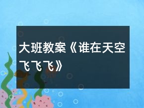 大班教案《誰在天空飛飛飛》