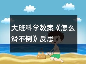 大班科學(xué)教案《怎么滑不倒》反思